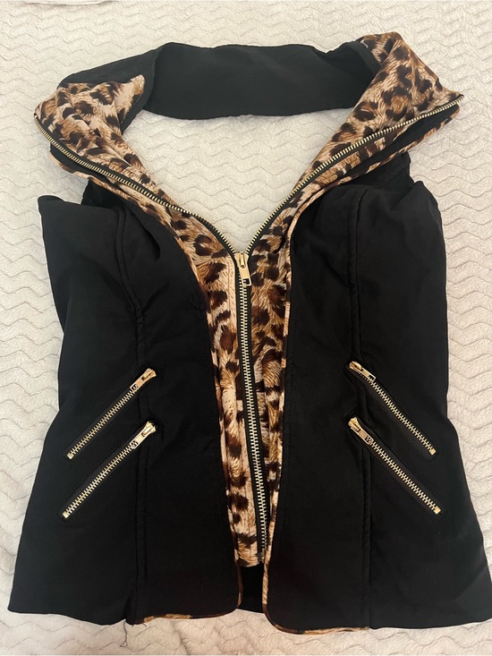 Tops - Thrifted Cheetah Going Out Top with Gold Detailing